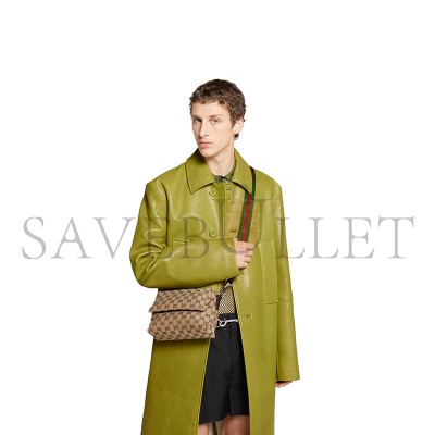 GUCCI GG CANVAS SMALL CROSSBODY BAG 821617 (19*15*7cm)